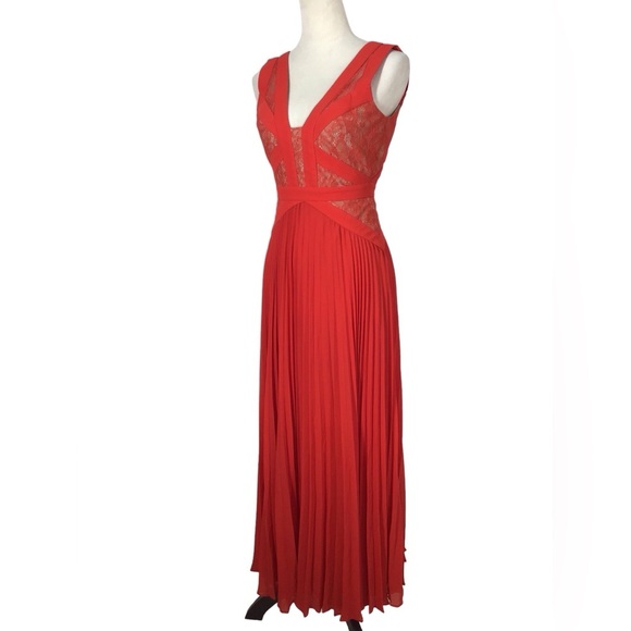 BCBG MAXAZRIA x REVOLVE Bright Poppy Pleated Maxi Dress Size 0 - Picture 5 of 12